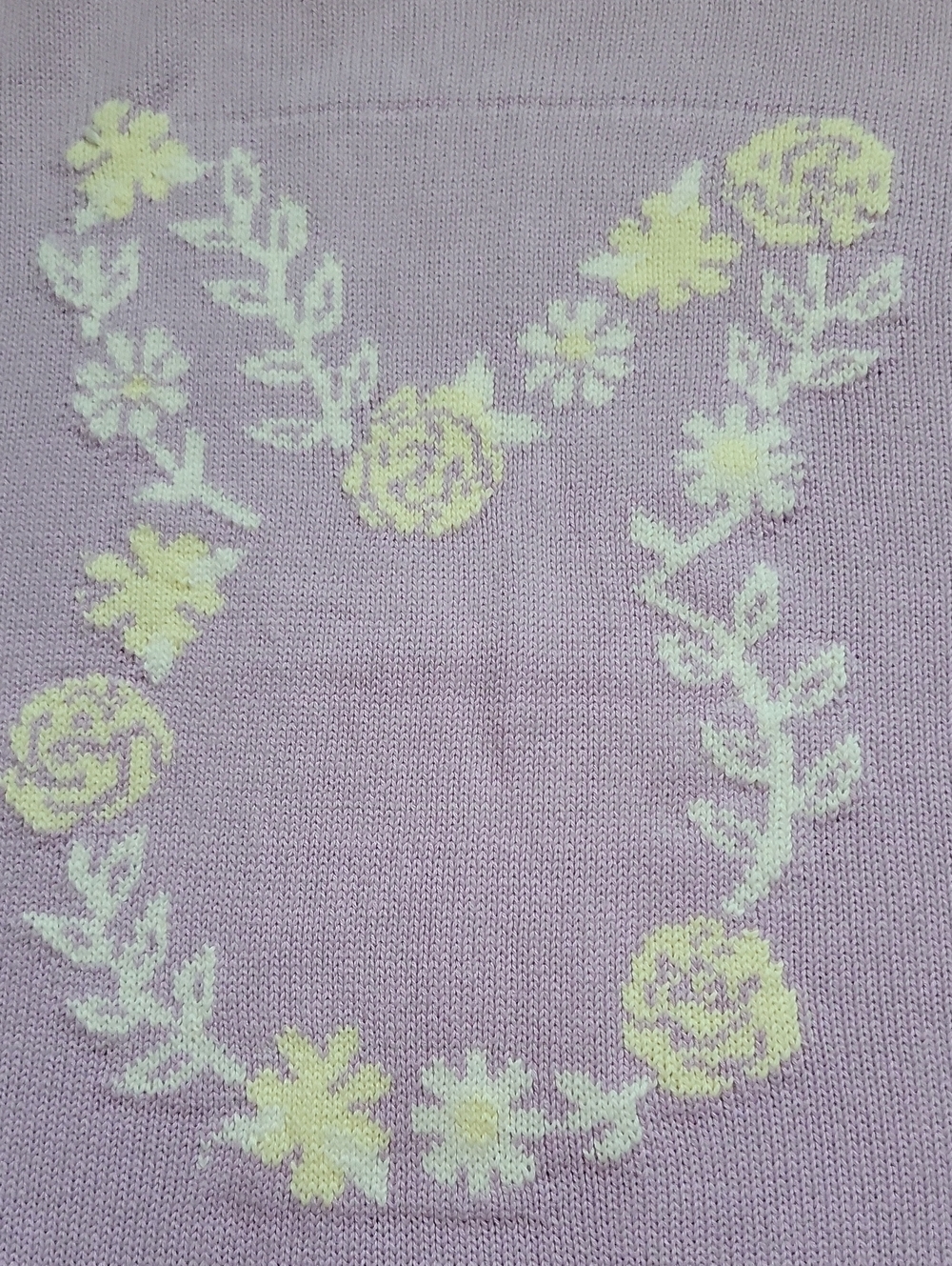 Vince Camuto Lavender Floral Crewneck Sweater - Picture 3 of 7